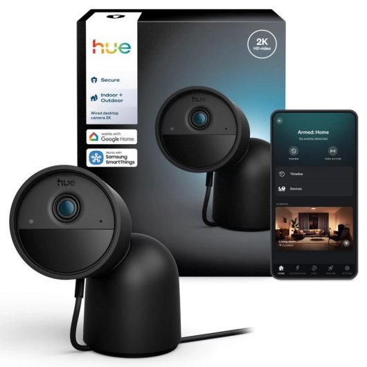 Câmera de vigilância Philips Hue Secure 2K Visão Noturna Interna e Externa Áudio Bidirecional