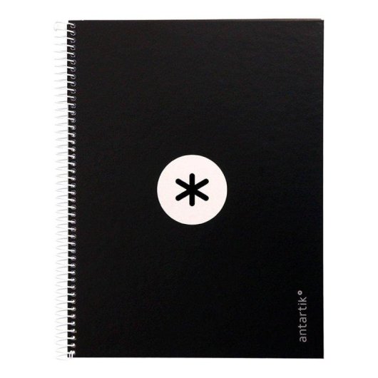 Quaderno Antartik A4 copertina rigida nero con banda colorata