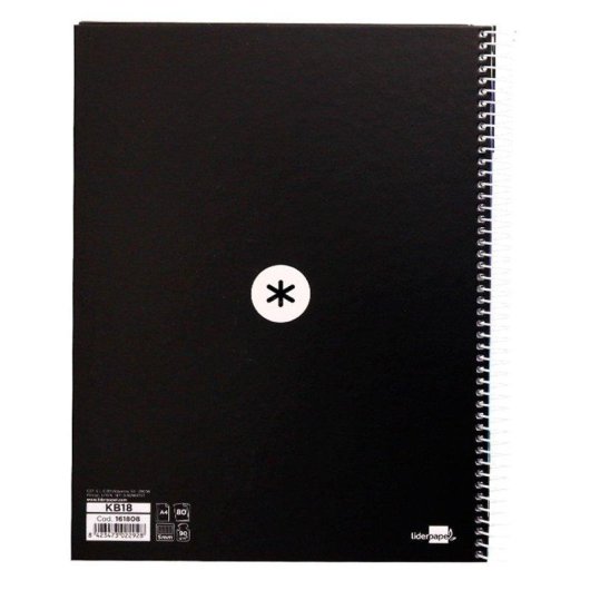 Quaderno Antartik A4 copertina rigida nero con banda colorata