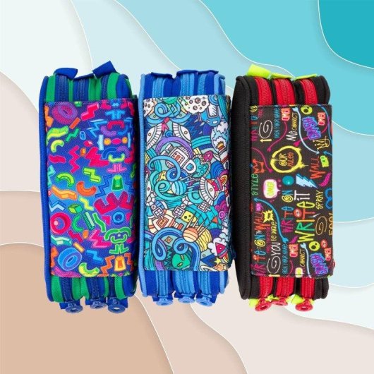 Estuche Triple Practicdomus Portatodo Cerniere Material Scolastico