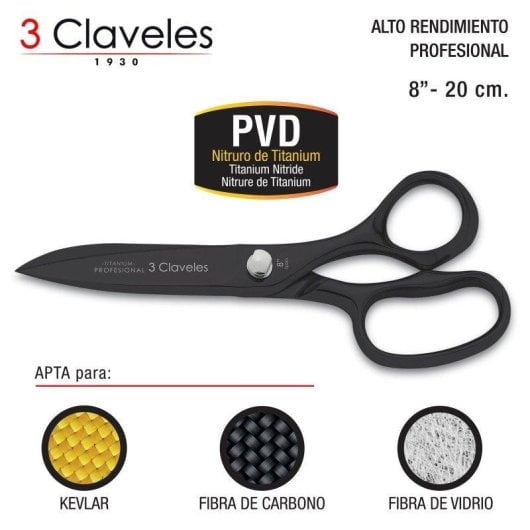 Forbici Multiuso Professionali 3 Claveles 20 cm - 8 pollici