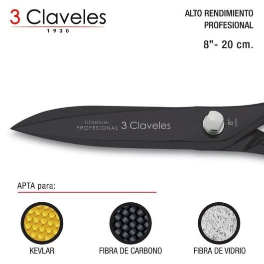 Forbici Multiuso Professionali 3 Claveles 20 cm - 8 pollici