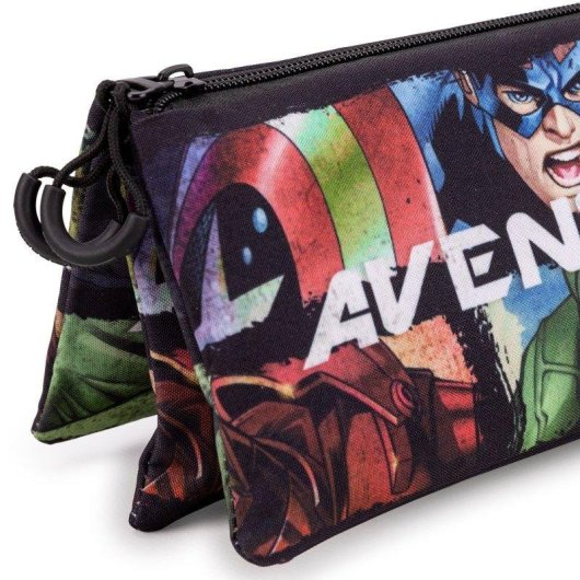Estuche Triple Karactermania Vengadores con Material Escolar de 40 Piezas