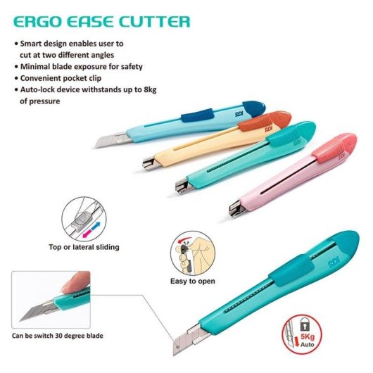 Cutter para manualidades SDI Ergo Ease amarillo diseño ergonómico