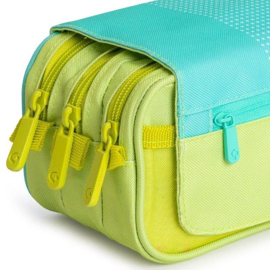 Estuche Portatodo Triple Grafoplás Kuru Turquesa