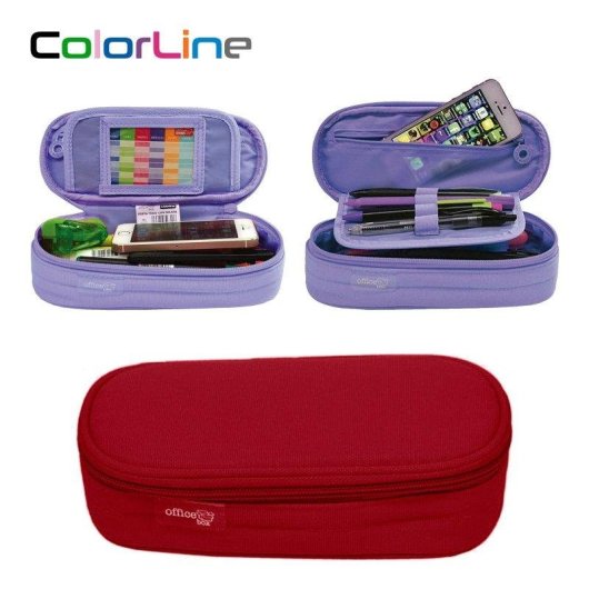 Estuche Portatodo Ovalado Officebox Multiuso Rosso