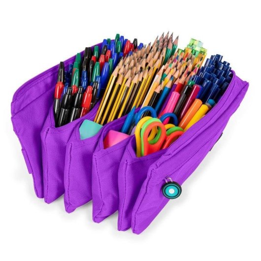 Estuche Escolar Grafoplás Bits and Bobs Cuádruple Violeta Expandible