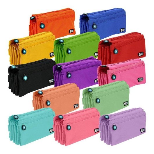 Estuche Escolar Grafoplás Bits and Bobs Cuádruple Violeta Expandible