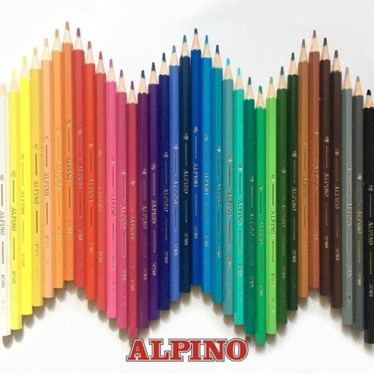 Lápices de Colores Alpino Estuche 12 Unidades con Bandeja Deslizable