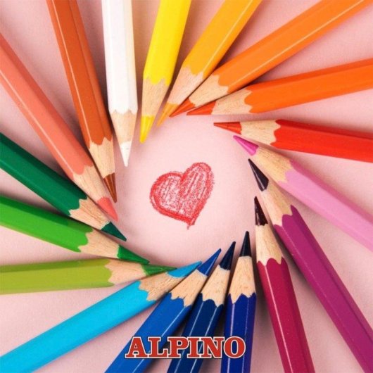 Lápices de Colores Alpino Estuche 12 Unidades con Bandeja Deslizable