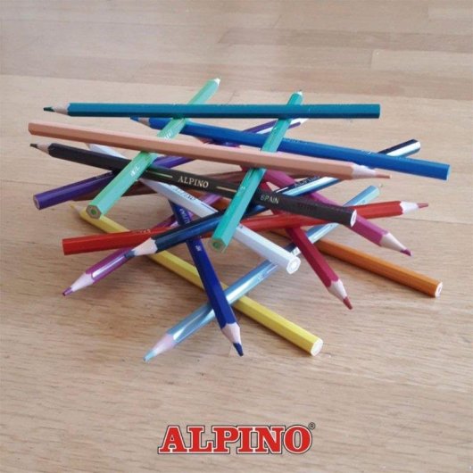 Lápices de Colores Alpino Estuche 12 Unidades con Bandeja Deslizable