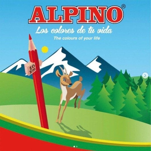 Lápices de Colores Alpino Estuche 12 Unidades con Bandeja Deslizable