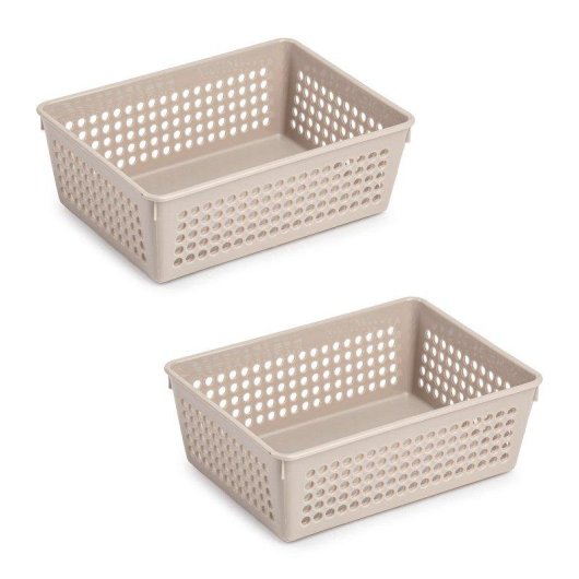 Juego de 2 Bandejas Organizadoras Plastic Forte Multiusos Marrón