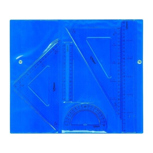 Kit di Geometria Trasparente Technic 4 Pezzi Maped con Borsa di Trasporto