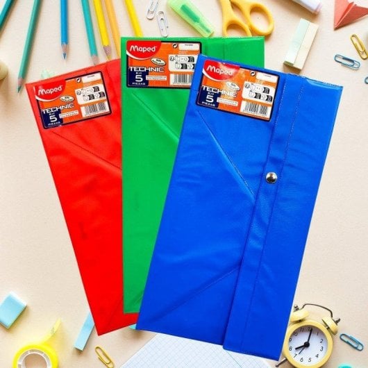 Kit di Geometria Trasparente Technic 4 Pezzi Maped con Borsa di Trasporto