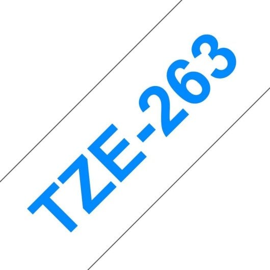 Cintas pour imprimante d'étiquettes Brother TZE-263 Bleu sur blanc 3,6 cm x 8 m