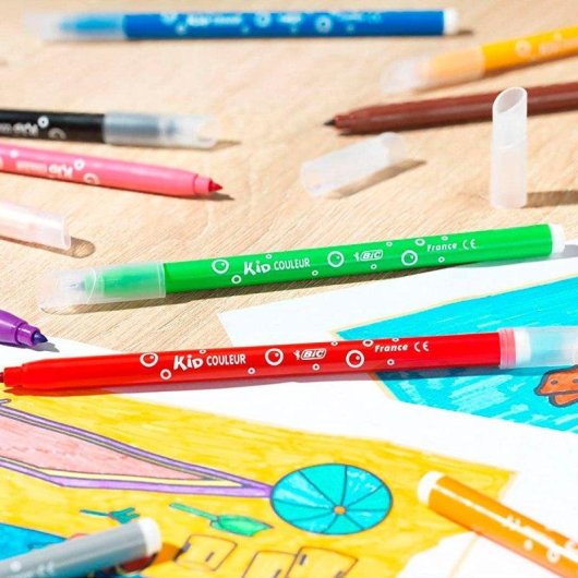 Astuccio 12 Pennarelli Bic Kids Colori Infantili Lavabili