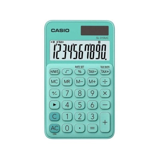 Calcolatrice Tascabile Casio SL-310UC-GN 10 Cifre Solare/Batteria Blu