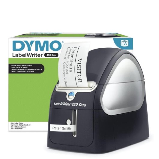 Impresora térmica USB Dymo LabelWriter 450 Duo para PC y Mac con impresión rápida