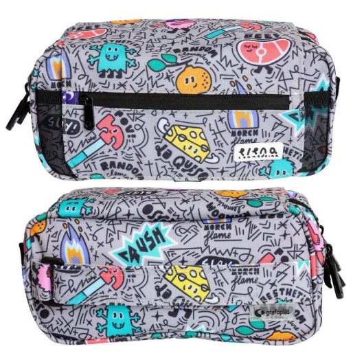 Estuche escolar triple Grafoplás Design con material escolar de primeras marcas