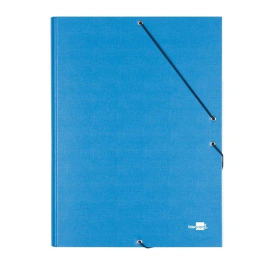 Cartella Liderpapel Folio Prolungato con Gomma Cartoncino Blu Chiaro