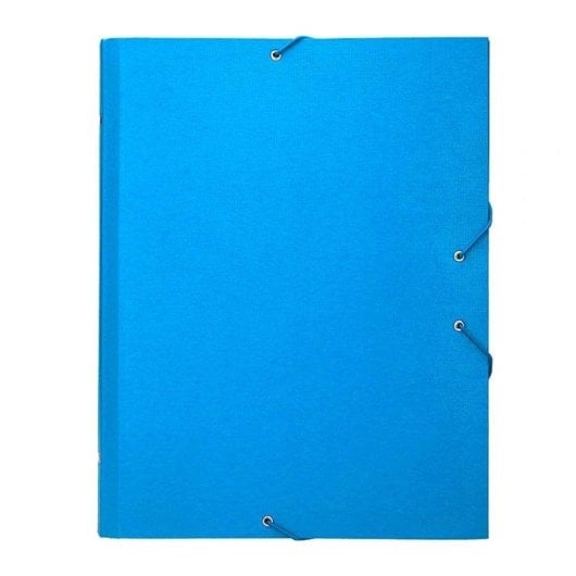 Cartella Liderpapel Folio Prolungato con Gomma Cartoncino Blu Chiaro
