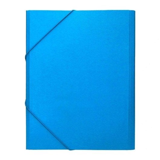 Cartella Liderpapel Folio Prolungato con Gomma Cartoncino Blu Chiaro