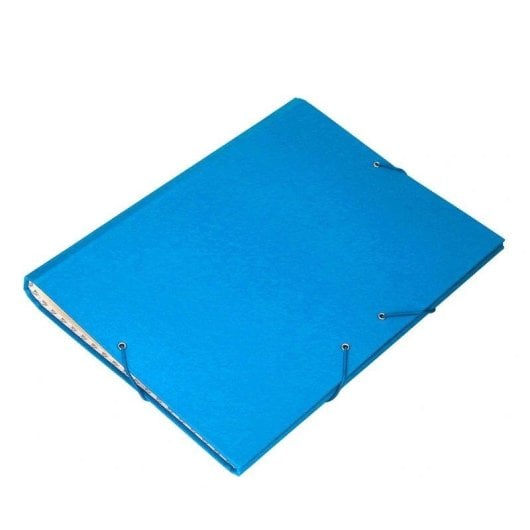 Cartella Liderpapel Folio Prolungato con Gomma Cartoncino Blu Chiaro