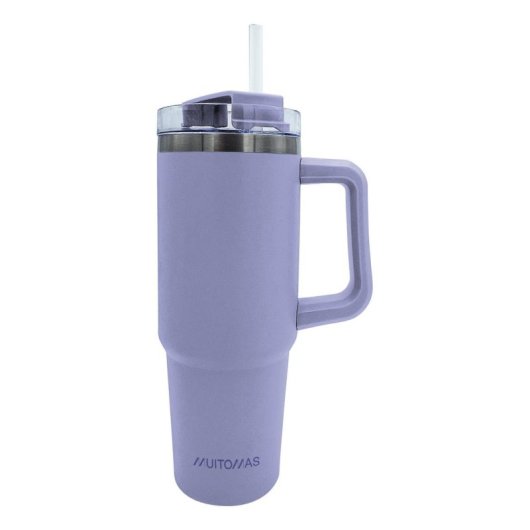 Copo de Viagem Muitomas Travelmug 900 ml Violeta Aço Inoxidável Dupla Parede