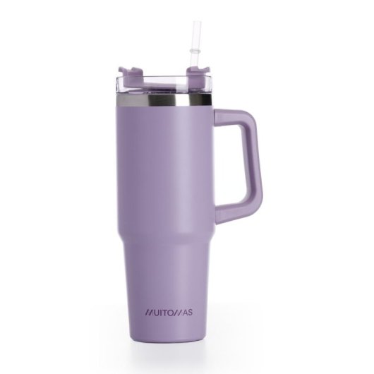 Copo de Viagem Muitomas Travelmug 900 ml Violeta Aço Inoxidável Dupla Parede