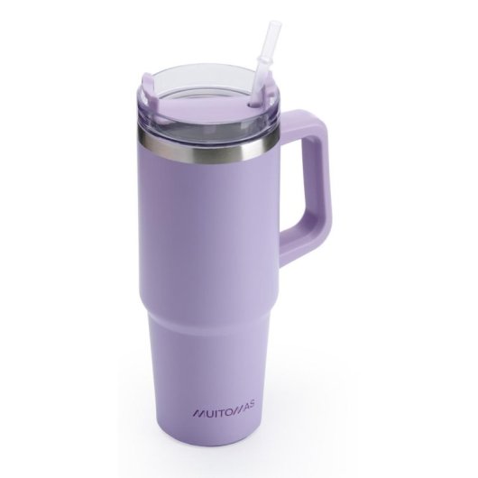 Copo de Viagem Muitomas Travelmug 900 ml Violeta Aço Inoxidável Dupla Parede