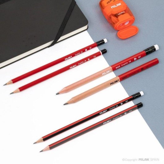 Blister Lapis Grafito Milan HB Gomme et Taille-crayon