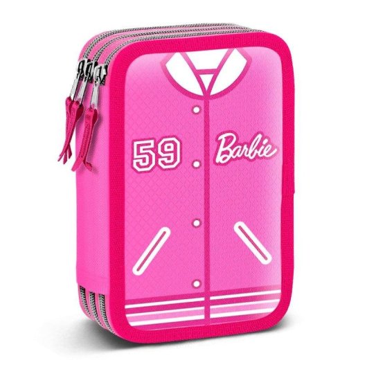 Estuche Plumier Triple Karactermania Barbie Varsity 44 Piezas