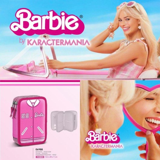 Estuche Plumier Triple Karactermania Barbie Varsity 44 Piezas