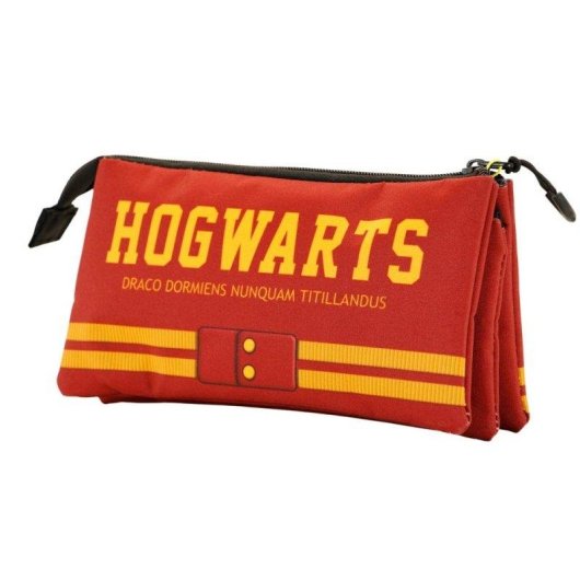 Estuche escolar portatodo triple Harry Potter Gryffindor Karactermania rojo