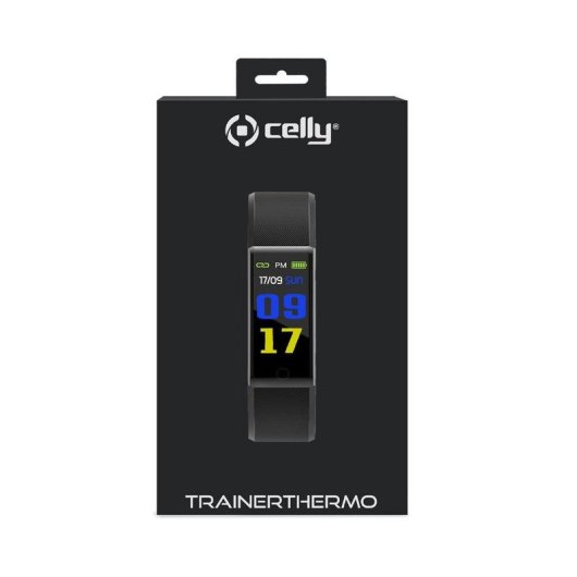 Celly TRAINERTHERMOBK Bluetooth 0,96'' LCD Nero Unisex Pulsometro SpO2 Tensiómetro
