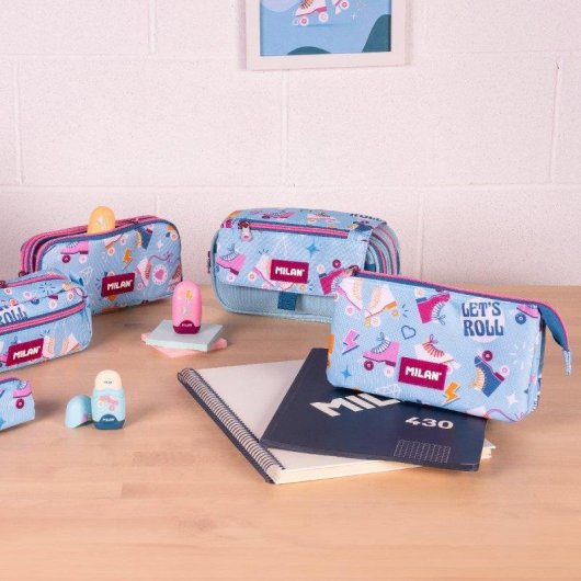Estuche Triple Milan Roller con Material Escolar Incluido