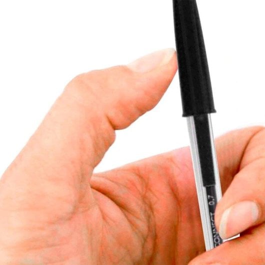 Bolígrafo Q-Connect Transparente Punta Media Negro Pack 50 Unidades