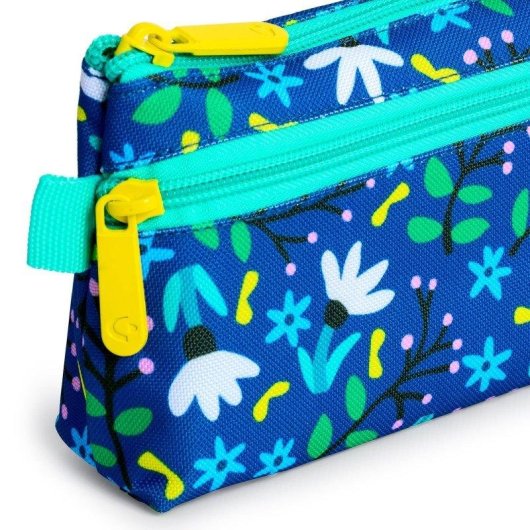 Estuche Portatodo Plano Grafoplás Design Bits Bobs 2 Cremalleras Bolsillo frontal 23x10 cm