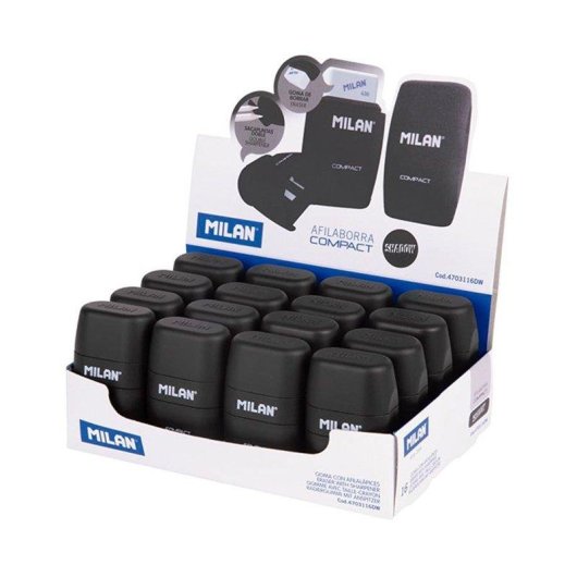 Espositore Milan Compact Shadow 16 Affilalapis Combinazione Gomma e Temperino Doppio