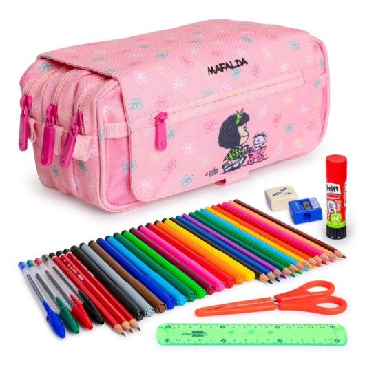 Estuche Escolar Triple Grafoplás con 36 Utensilios Incluidos
