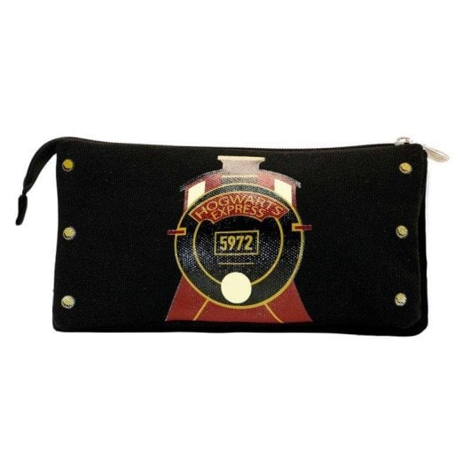 Estuche escolar portatodo triple Harry Potter Hogwarts Express Karactermania Negro