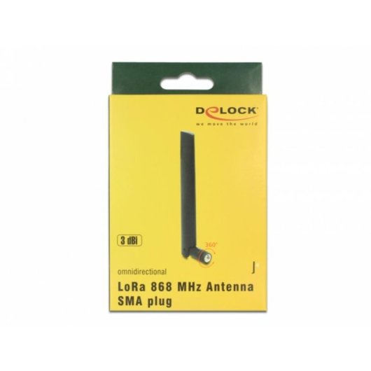 Antena Delock LoRa Omnidireccional 868 MHz 3 dBi SMA Fêmea