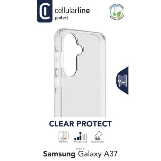 Funda pour mobile Cellularline Clear Protect rigide gomme transparente pour Galaxy A37