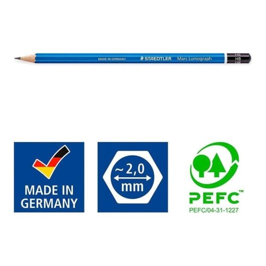 Lápices de Dibujo Staedtler Mars Lumograph Caja de 6 Unidades
