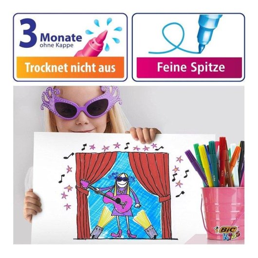 Set 12 Pennarelli Lavabili Bic Visa Kids