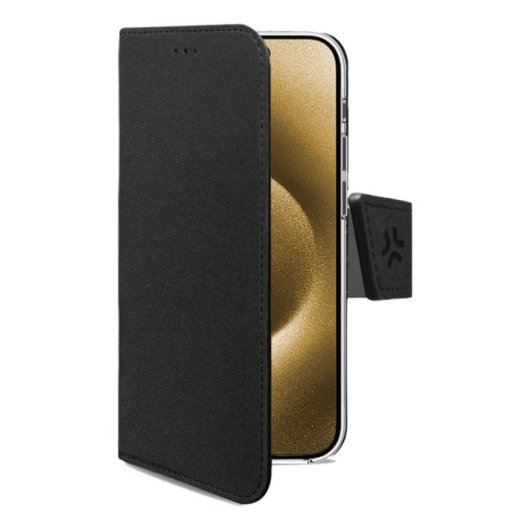 Funda para móvil Celly WALLY portefeuille simili cuir noir avec support pour iPhone 17 Pro Max