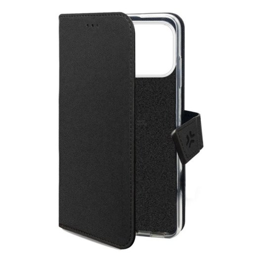 Funda para móvil Celly WALLY portefeuille simili cuir noir avec support pour iPhone 17 Pro Max