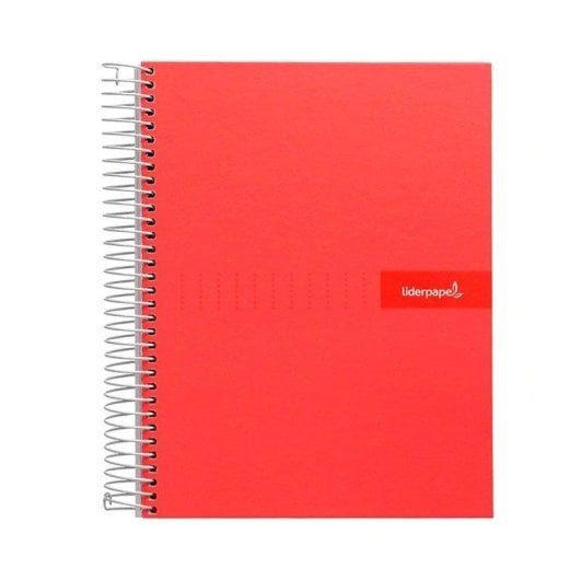 Cuaderno Espiral A4 Liderpapel Cuadriculado 80h 90gr Rojo