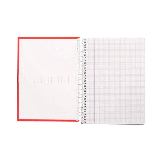 Cuaderno Espiral A4 Liderpapel Cuadriculado 80h 90gr Rojo